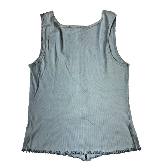VTG‎ Y2k women’s Lapis tank top, hook & eye front closure corset front Grunge - Picture 2 of 11